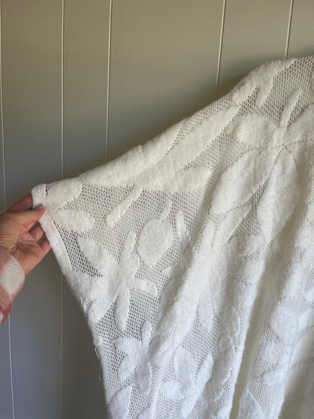 Anthropologie Akemi + Kin Women's Open Front Knit Poncho Shrug Cream One Size - Picture 3 of 8